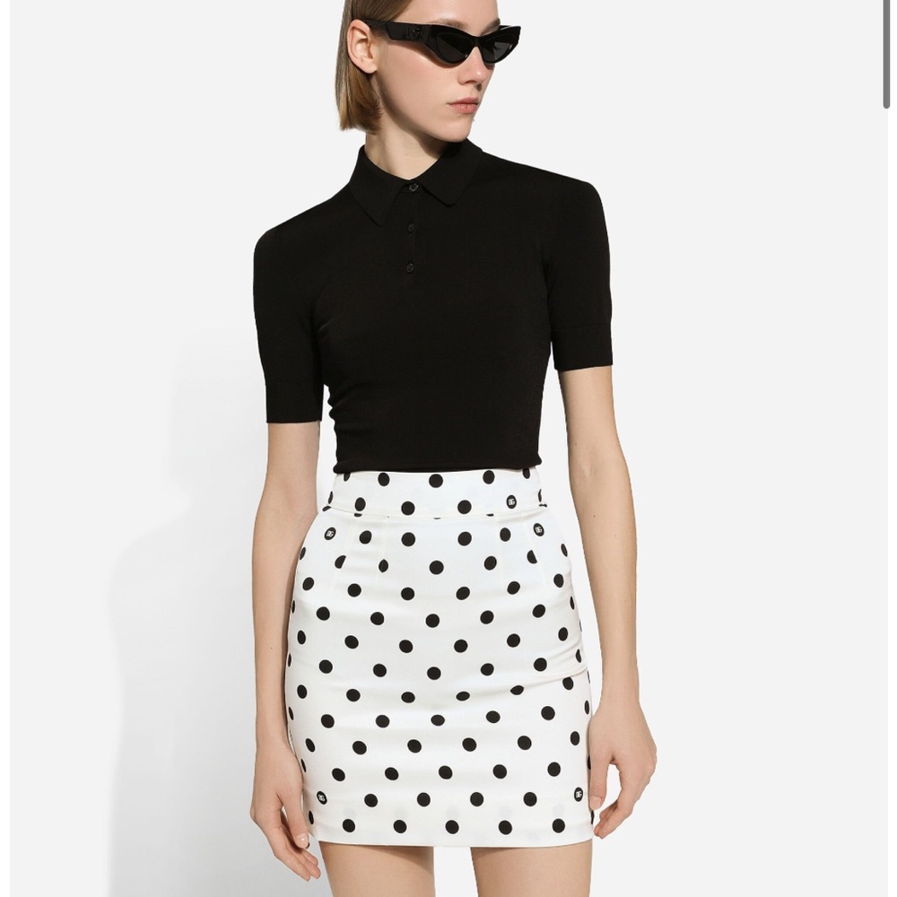 Polka Dot Black and White Skirt